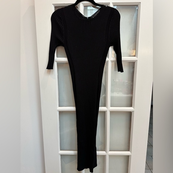 Skull Cashmere Kaydon Ribbed Knit Fitted Full Zipper Goth Punk Midi Dress Size S - Picture 14 of 14